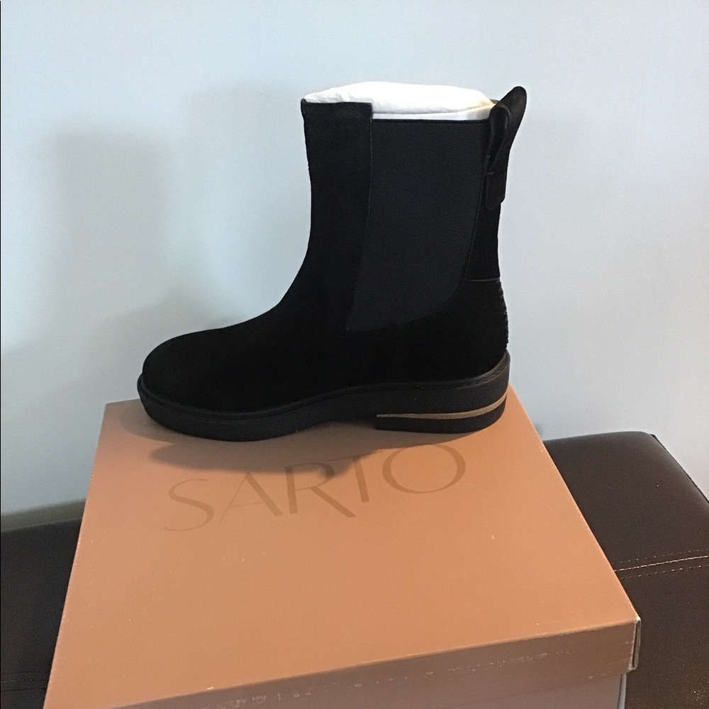 🏖 Bellina By Franco Sarto - Black Suede Boots - New in Box - Size 8 1/2 M